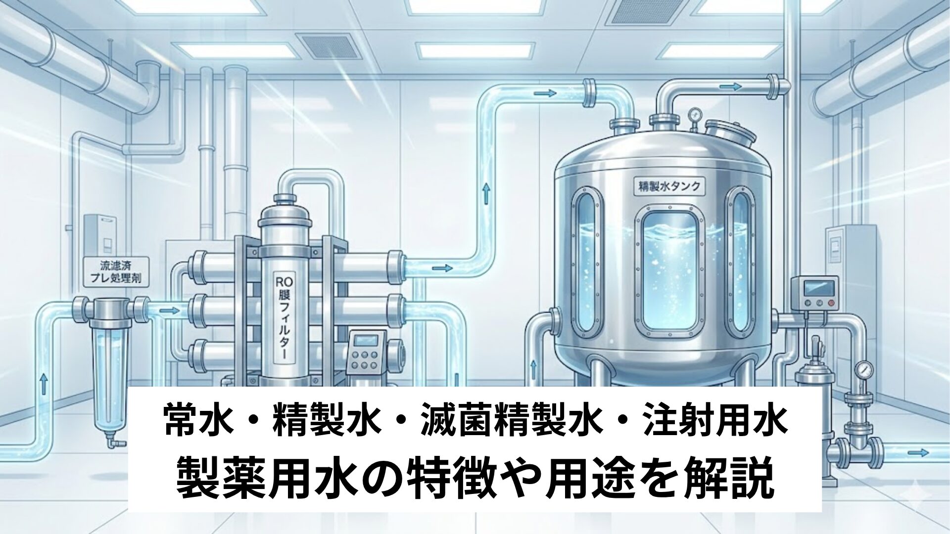 製薬用水（常水・精製水・滅菌精製水・注射用水）解説！