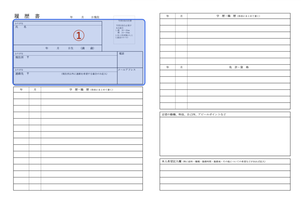 ①基本情報の欄