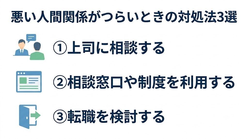 悪い人間関係がつらいときの対処法3選