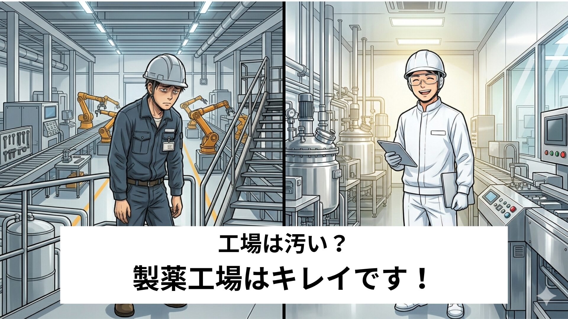 工場が汚くて辞めたい…。キレイな工場で働こう！