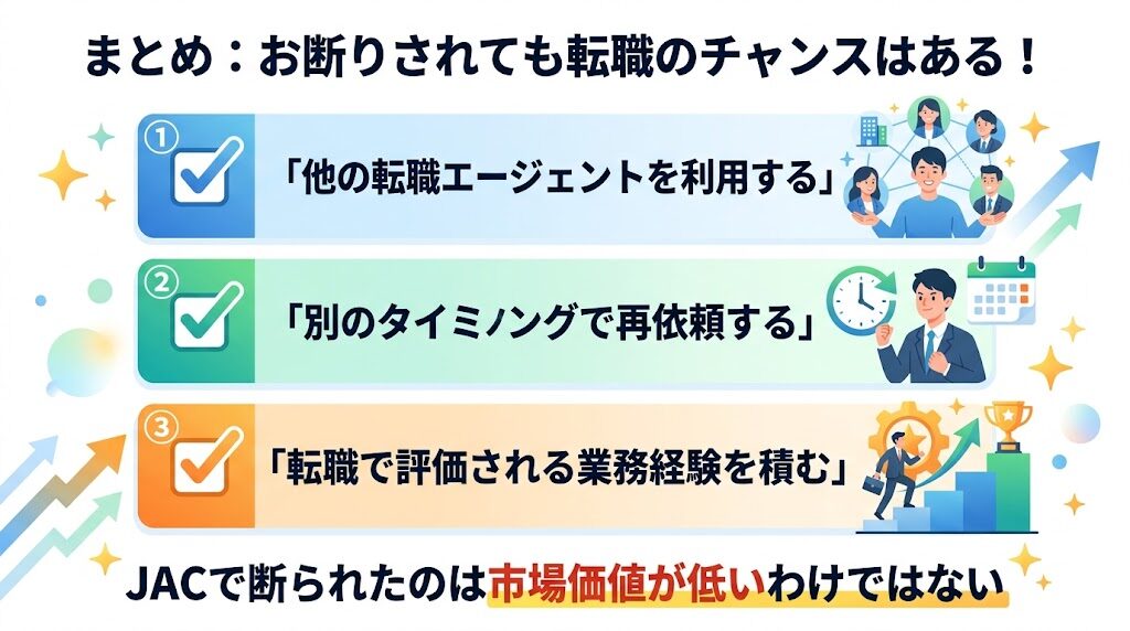 まとめ：お断りされても転職のチャンスはある！