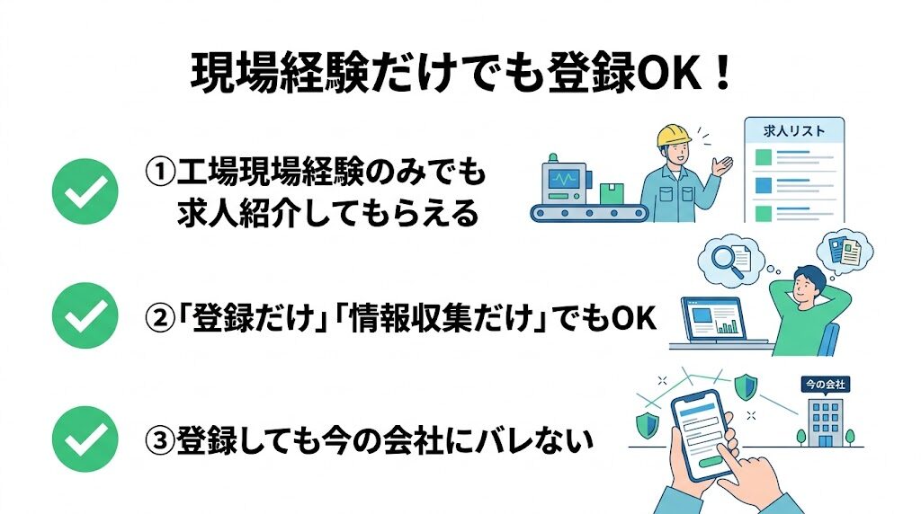 製薬工場勤務で現場経験しかなくても登録していい？【結論：問題なし】