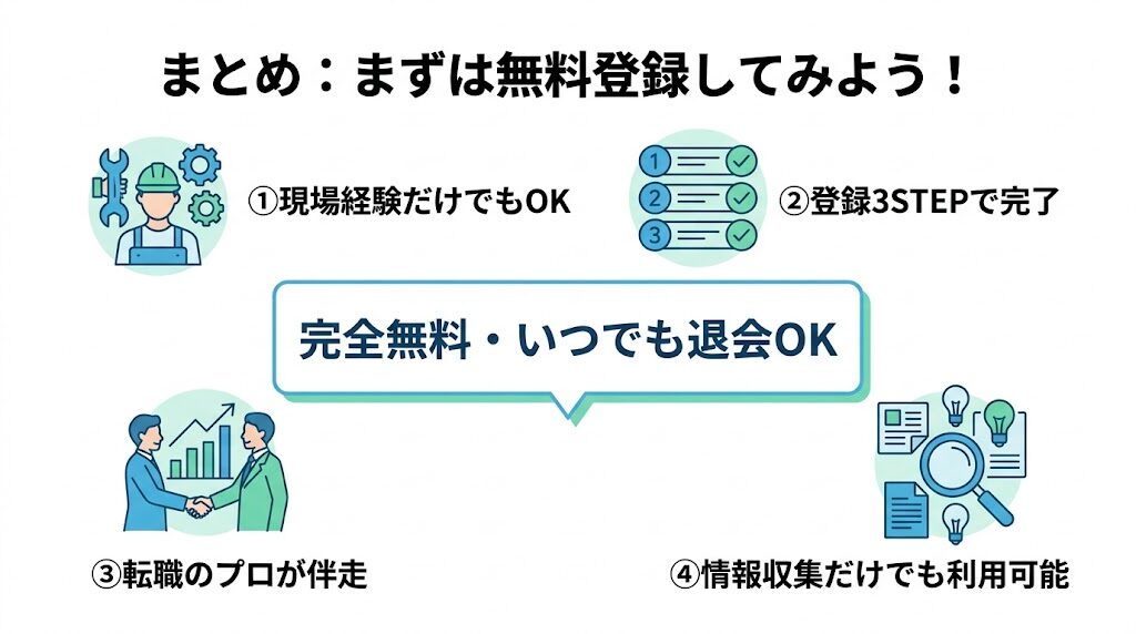 まとめ：まずは無料登録して、JACリクルートメントを利用してみよう！